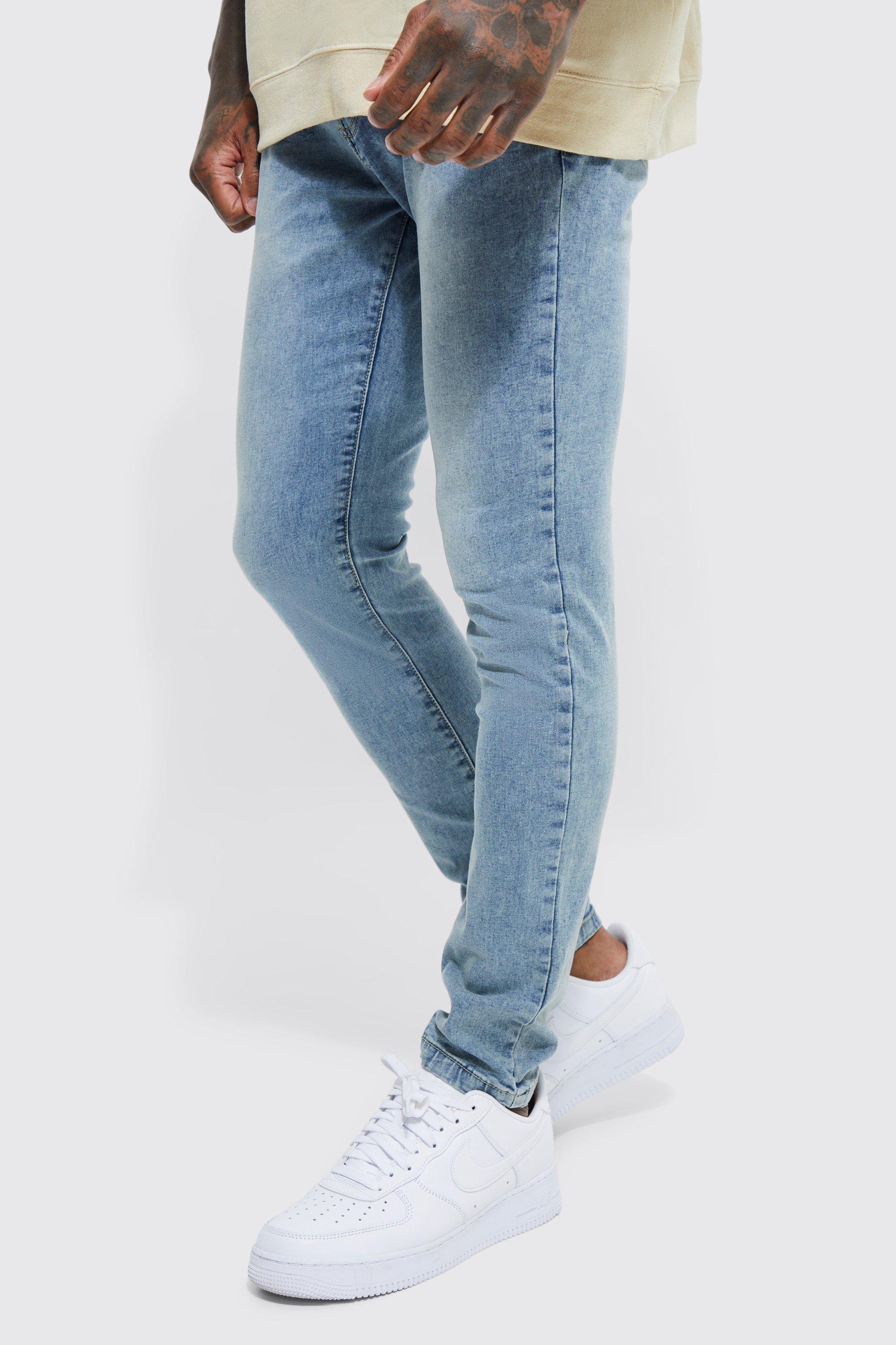 Mens Blue Skinny Stretch Jeans, Blue